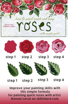 how to paint roses step by step instructions