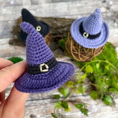 crochet pattern witch hat for halloween decoration