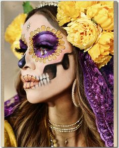 Sugar Skull Artwork, The Mask Costume, Sugar Skull Makeup, Halloween Men, Face Painting Halloween, Halloween Makeup Easy