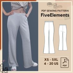 the sewing pattern is for women's wide legged pants