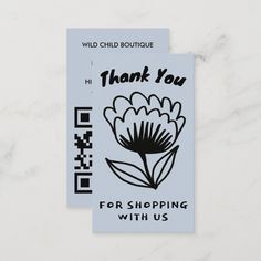 a sticker that says, thank you for shopping with us on the front and back