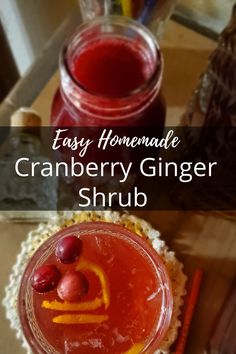 an easy homemade cranberry ginger shrub recipe