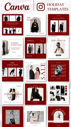 Templates are designed for holiday seasons to fit a wide range of small businesses. Are you the owner of a cosmetics brand or clothing brand or skincare brand or selling handmades or whatever, just a few simple edit steps you can create ENGAGING POSTS with our templates. Instagram Grid Design, Cv Inspiration, Instagram Design Layout, 잡지 레이아웃, Instagram Branding Design, Christmas Instagram, Holiday Templates, Instagram Template Design, Instagram Grid