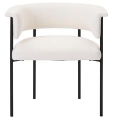 a white chair with black legs on a white background