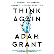 the cover of think again by adam grant, with an image of a toothbrush sticking out of it