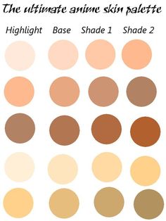 different shades of the same shade for each skin type, including dark brown and light orange