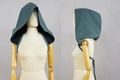 "This hood has a big XXL Victorian shape and is an eco friendly design. This hood is wearable in different ways. It is wearable at both sides, you can wear it closed, like an original Victorian hood or bind it behind your back. This hood is thick and strong but soft in the inside. The single hood is an easy to wear piece that you can combine with almost every wardrobe. wearable in different ways and is reversible. This piece will bring you closer to the fairytale in modern times. The hood is ful Fantasy Hood Pattern, Oversized Hood Pattern Sewing Free, Large Hood Pattern, Big Hood Pattern, Hood Design Fashion, Hood Pattern Sewing Free, Oversized Hood Pattern, How To Sew A Hood, How To Make A Hood