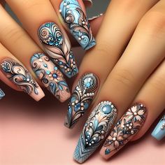 Daisy Acrylic Nails, Lace Nail Design, Fresh Nails, Nail Artwork, 3d Nail Designs, Image Nails, Art Deco Nails, Lead Paint, Finger Nail Art