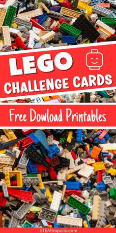 lego challenge cards with free printables to help kids learn how to use them