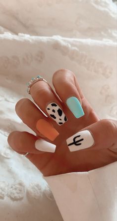 Country Acrylic Nails, Rodeo Nails, Cowboy Nails, Western Nails, Country Nails, Cow Nails, Nagel Tips, Simple Acrylic Nails, Cute Gel Nails