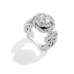 a white gold and diamond ring