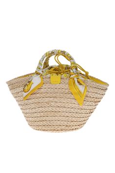 This small Kendra bag in woven straw features the calfskin DG logo and printed silk twill embellishment wrapped around the handles. Leather trim Lined Straw H28 x W35 x D16 cm Made in Italy Designer Woven Straw Travel Bag, Designer Straw Bags With Intrecciato Weave, Designer Straw Bag With Bamboo Handle For Travel, Designer Woven Straw Bag For Travel, Designer Travel Straw Bag With Handles, Designer Natural Woven Straw Bag, Designer Natural Straw Bag With Bamboo Handle, Designer Straw Bag With Braided Handles, Designer Straw Tote Bag With Bamboo Handle