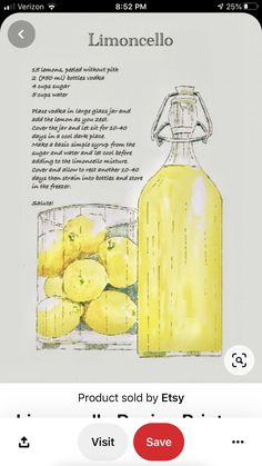 an image of lemons in a glass bottle on the app store's iphone