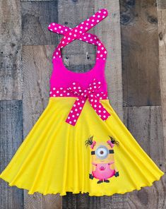 Minion Dress Girl Minion Birthday Party, Minion Dress, Bug Clothing, Girl Minion, Minion Theme, Minion Birthday Party, Minion Birthday, Minion Party, Girl Birthday Themes