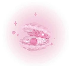 two pink objects are in the shape of hearts on a white background with stars and confetti