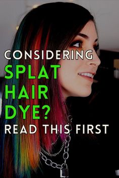 Splat hair dye Tipped Hair Color Dip Dye, Splat Hair Dye Ideas, Midnight Ruby Hair Color Splat, Splat Purple Hair Dye, Hair Dye Patterns, Bleach Hair Dye, Fuschia Hair, Splat Hair Dye