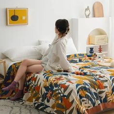 44181704048803|44181704147107 Summer Throw Blanket, Bed Spreads Boho, Mandala Blanket, Attic Office, Boho Sofa, Boho Throw Blanket, Floral Bedspread, King Size Blanket, Boho Space