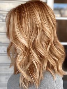 The Radiant Glow of Strawberry Blonde Hair: 37 Ideas for 2024 Honey Wheat Hair Color, Medium Hair With Lots Of Layers, Medium Strawberry Blonde Hair, Spring Red Hair Color, Cherry Blonde, Red And Blonde, Copper Blonde Hair, Light Strawberry Blonde, Warm Blonde Hair