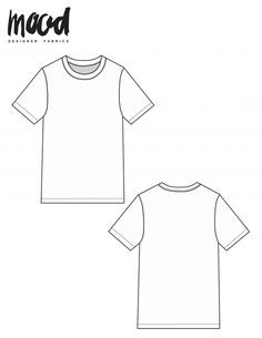 the front and back view of a t - shirt with short sleeves, in white