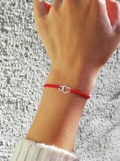 Lovely double hearts red thread bracelet. Easy to wear design. Perfect gift for mom of twins. Charm and beautiful jewelry. Hand knitted kabbalah red bracelet. Lucky red string. Charm double hearts bracelet. This pretty bracelet is made with sterling silver 925 elements and high quality hand knitted red thread Griffin. 100% waterproof. Universal Adjustable size. Ready to ship in 1-3 business days. Visit our shop here https://etsy.me/2Yroo3X Visit our Facebook Page 👇👇 https://www.facebook.com/Ka Cute Red Bracelets As Gift, Cute Red Bracelets For Gifts, Sterling Silver Friendship Bracelets For Gift, Cute Red Bracelets For Gift, Red Friendship Bracelets For Mother's Day, Red Heart Friendship Bracelet, Adjustable Red Friendship Bracelets For Mother's Day, Red Sterling Silver Jewelry For Friendship, Heart Shaped Friendship Bracelets For Valentine's Day