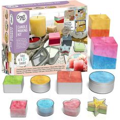 the candle making kit includes several different candles