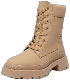 Beige Platform Lace-up Boots, Beige Lace-up Combat Boots For Spring, Spring Beige Lace-up Combat Boots, Beige Combat Boots For Winter, Beige Platform Lace-up Boots For Spring, Beige High Ankle Combat Boots For Spring, Spring High Ankle Synthetic Combat Boots, Synthetic High Ankle Combat Boots For Spring, Spring Medium Width Flat Heel Combat Boots