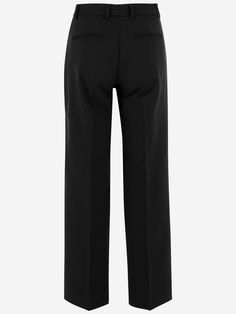 Pants made from cotton blend Concealed button placket Zipper closure Belt loops 4 pockets Regular waist Black Made in Italy Composition: 53% poliestere 40% wool virgin 4% poliammide 3% elastan Expensive Handbags, Straight Fit Pants, Stella Mccartney Bag, Valentino Bags, Fit Pants, Sneaker Wedge, Jeans Jumpsuit, Casual Elegance, Yoga Wear