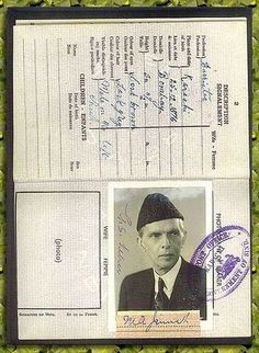 an old passport with a man's face on the front and back of it