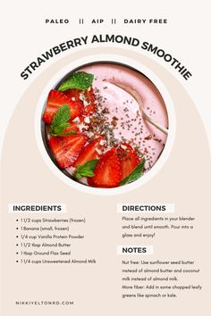 a recipe for strawberry almond smoothie