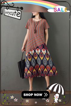 Crew Neck Women Dresses Shift Beach Printed Floral Maxi Dresses Short Sleeve Patchwork Maxi Dress For Beach, Short Sleeve Maxi Dress With Patchwork For Beach, Beach Maxi Dress With Patchwork And Short Sleeves, Brown Patchwork Beach Dress, Beach Brown Patchwork Dress, Beach Patchwork Brown Dress, A-line Beach Dress With Patchwork, Beach Dresses With Patchwork And Short Sleeves, Casual Maxi Dress With Colorful Pattern And Short Sleeves