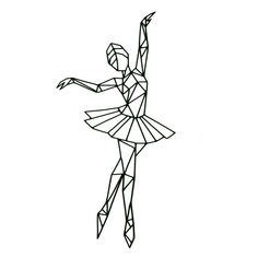 a black and white drawing of a ballerina