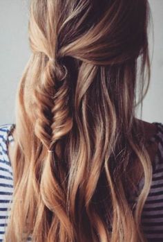 Pinterest: Chlover98 Son Zeng, Brunette Ombre, French Braid Hairstyles, Fishtail Braid, Bohol, Long Blonde, Long Wavy Hair, Good Hair Day, Long Blonde Hair