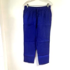 Bnwt Drawstring Pants By J Crew. Perfect Condition. Size 10. Blue Drawstring Bottoms For Loungewear, Casual Royal Blue Bottoms For Spring, Blue Straight Leg Pants With Drawstring, Blue Pull-on Ankle-length Pants, Blue Drawstring Pants For Loungewear, Blue Pull-on Trousers, Blue Stretch Pants With Drawstring, Blue Drawstring Trousers, Blue Pull-on Straight Pants