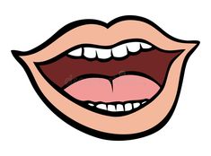 open mouth with teeth on white background royalty illustration