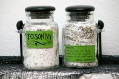 two jars with different types of spices in them