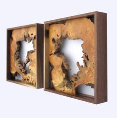 two pieces of wood with holes in them