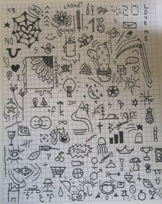 some doodles are drawn on a sheet of paper