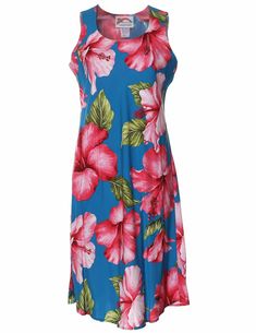 100% Rayon Fabric Sleeveless Tank Top with Round Neckline Knee Length Comfort Fit Design Slip-on Pullover Style A-Line Color: Yellow, Black, Ocean Blue Size: S - 2XL Made in Hawaii - USA Sleeveless Sundress With Hibiscus Print For Spring, Spring Sleeveless Sundress With Hibiscus Print, Sleeveless Hibiscus Print Sundress For Beach, Sleeveless Sundress With Hibiscus Print For Beach, Sleeveless Hibiscus Print Sundress For Summer, Sleeveless Hibiscus Print Sundress, Summer Sleeveless Hibiscus Print Sundress, Summer Sleeveless Sundress With Hibiscus Print, Sleeveless Hibiscus Print Sundress For Vacation