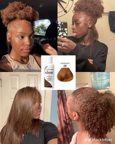 cinnamon brown hair; black girl with brown hair; Nice Colors To Dye Your Hair, Cinnamon Brown Hair Color On Black Women Natural Hair, Color Rinse On Natural Hair, Hair Color Combinations For Black Women, Hair Dyes For Black Women, 4a Dyed Hair, Dyed Hair For Black Women Dark Skin, Dye For Dark Skin Women