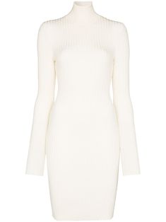 This neutral Wolford ribbed knit mini dress is crafted from virgin wool and cotton with a touch of stretch for a slim fit. It features a roll neck, long sleeves and a short length. When it comes to investigating good style, we're quite the detective - and this ribbed dress is a suspected serialknitter. Just call us Mrs White (of a certain popular board game). Beige Outfit, Naomi Watts, Fitted Mini Dress, Ribbed Dress, Wool Turtleneck, Ribbed Dresses, Vestido Casual, Knit Mini Dress, Elegant Outfit