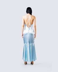 Anya Blue Cowl Low Back Gown – FINESSE Elegant Light Blue Mermaid Dress, Backless Dress With Tie Back For Gala, Blue Evening Dress With Corset Back For Gala, Backless Dress With Crisscross Straps For Gala, Elegant Light Blue Mermaid Dress For Prom, Elegant Light Blue Mermaid Dress For Prom Season, Elegant Light Blue Mermaid Dress For Evening, Backless Maxi Dress For Prom With Back Opening, Fitted Dress With Crisscross Straps And Low Back