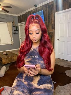 Hair Colorful, Lace Closure Hairstyles, Hair Tape, Burgundy Hair, Hair Laid, Colored Wigs, Body Wave Wig, Wigs For Women, Black Girls Hairstyles