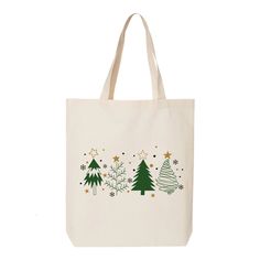 "Christmas Tree Tote Bag, Friendly Bag, Christmas Gift, Shopping Bag, Cotton Tote Bag, Merry Christmas, Gift For Her, Vacation Tote 6.0 oz., 100% cotton 20\" self-fabric handles 9\" handle drop Bottom gusset 15\"W x 16\"H x 3\"D" Christmas Rectangular Bag, Christmas Tote Bag As Gift, Christmas Tote Bag Gift, Christmas Gift Tote Bag, Christmas Tote Bags Diy, Christmas Tree Tote, Merry Chrysler, Painted Handbag, Holiday Tote Bag