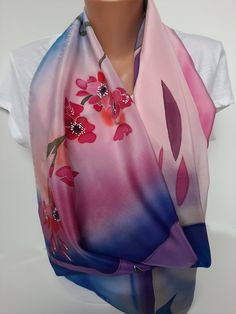 I PLEASE ATTENTION FOR DEAR BUYERS! I thank all visitors to my store! I love to make unique scarves, shawls, tunics, dresses for you. I PLEASE read all the information regarding the order before ordering! Hand painted silk scarf Cherry Blossom Silk Scarf . Square shawl , Mother's Day gift , Gift for woman , size 36 * 36 inch Cherry Blossom Silk Scarf Hand painted silk scarves. Pink blue flower scarf. Square neck scarf. A birthday present for her, a gift for mom. Unique Floral Scarves Silk scarf. Pink Floral Print Shawl Scarf, Floral Print Silk Shawl Scarf For Gift, Floral Print Silk Shawl Scarf As Gift, Multicolor Floral Print Scarves For Gifts, Multicolor Floral Print Scarves As Gift, Multicolor Floral Scarves As Gifts, Pink Scarves As Gifts, Artistic Pink Silk Scarf With Floral Print, Artistic Floral Print Scarf As A Gift