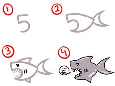 an image of a cartoon shark playing with numbers