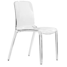 a clear plastic chair on a white background