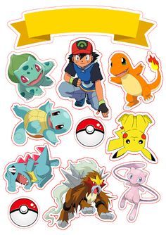 the pokemon stickers are all different shapes and sizes