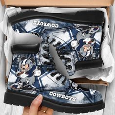 Dallas Cowboys Boots - Premium Shoes/ Premium Leather Boots - Gift For Sports Lovers 030 Dallas Cowboys Boots, Cow Shoes, Cowboys Boots, Custom Boots, Sports Lover, Vegan Shoes, Dinosaur Print, Dallas Cowboys, Converse High Top Sneaker