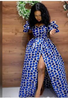 Ankara Dress Styles Plus Size, Chitenge Dresses, African Wear Designs, Ankara Maxi Dress, African Party Dresses, Dress Ankara, African Maxi Dresses