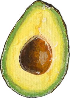 an avocado cut in half on a white background